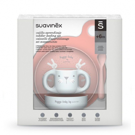 Suavinex σετ φαγητού 5 τεμαχίων Hygge Baby Pink