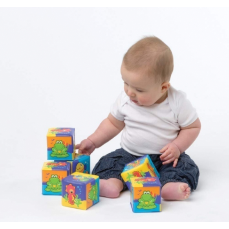 Μαλακοί κύβοι μπάνιου Playgro™ Soft Blocks σετ των 6