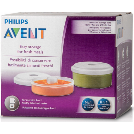Philips-Avent δοχεία αποθήκευσης τροφίμων, σετ των 2 (SCF876/02)