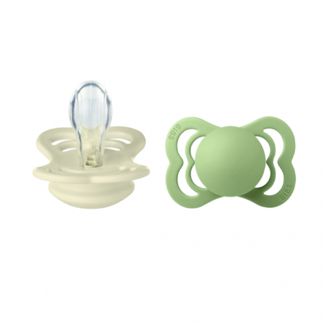 Πιπίλες Bibs® Supreme Ivory/Sage Συμμετρική No1, σετ των 2