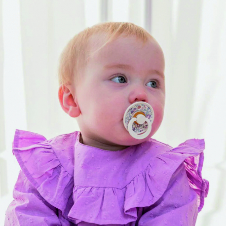 Πιπίλες Bibs® x Liberty Eloise Dusty Blue Στρογγυλή No1, σετ των 2