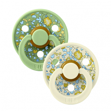 Πιπίλες Bibs® x Liberty Eloise Sage Στρογγυλή No2, σετ των 2