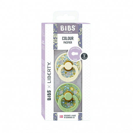 Πιπίλες Bibs® x Liberty Eloise Sage Στρογγυλή No2, σετ των 2
