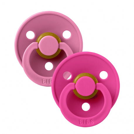 Πιπίλες Bibs® Colour Dusty Pink/Coral Στρογγυλή No1, σετ των 2