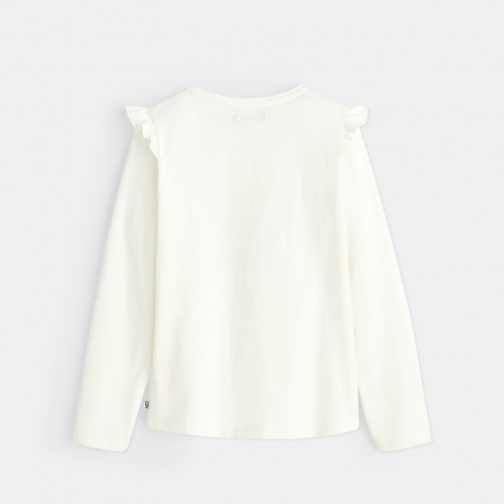 Okaidi T-shirt a epaules volantees jaune fille
