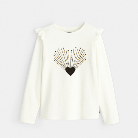Okaidi T-shirt a epaules volantees jaune fille