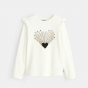 Okaidi T-shirt a epaules volantees jaune fille