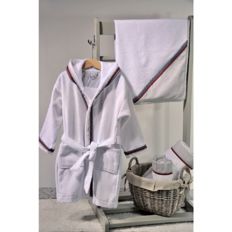 Κάπα - μπουρνούζι DOWN TOWN BABY Stripe Grey 75 x 75 cm