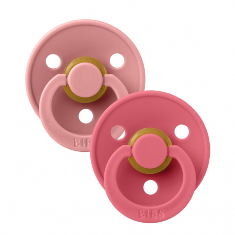 Πιπίλες Bibs® Colour Dusty Pink/Coral Συμμετρική No1, σετ των 2