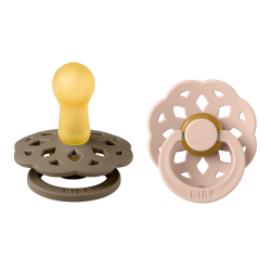 Πιπίλες Bibs® Boheme Dark Oak/Blush Στρογγυλή No2, σετ των 2