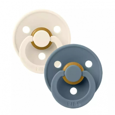 Πιπίλες Bibs® Colour Ivory/Petrol Στρογγυλή No2, σετ των 2