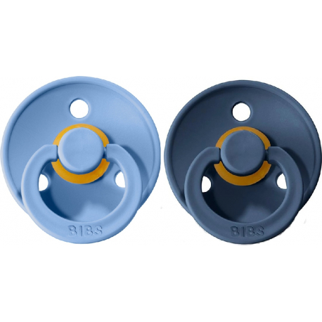 Πιπίλες Bibs® Colour Sky Blue/Steel Blue Στρογγυλή No2, σετ των 2