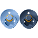 Πιπίλες Bibs® Colour Sky Blue/Steel Blue Στρογγυλή No2, σετ των 2