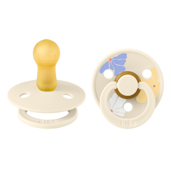 Πιπίλες Bibs® Studio Collection Morning Bloom Ivory Στρογγυλή No2, σετ των 2