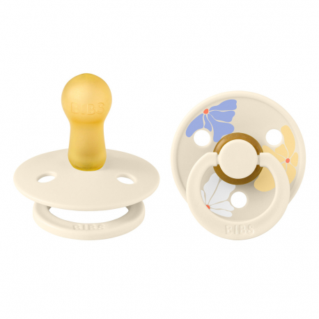 Πιπίλες Bibs® Studio Collection Morning Bloom Ivory Στρογγυλή No2, σετ των 2