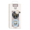 Πιπίλες Bibs® Colour Iron/Baby Blue Ανατομική No1, σετ των 2