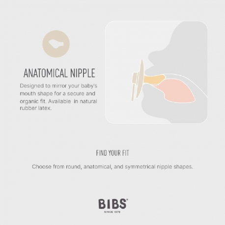 Πιπίλες Bibs® Colour Iron/Baby Blue Ανατομική No1, σετ των 2