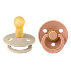 Πιπίλες Bibs® Colour Vanilla/Peach Στρογγυλή No2, σετ των 2