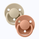 Πιπίλες Bibs® Colour Vanilla/Peach Στρογγυλή No2, σετ των 2