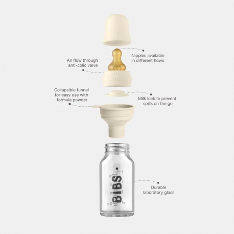 Μπιμπερό γυάλινο Bibs® Ivory 110ml (1τμχ)