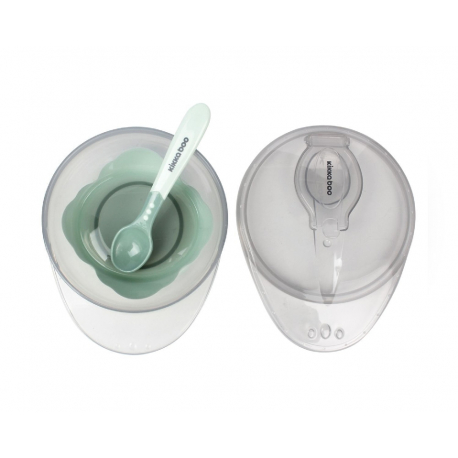 Σετ μπολ Kikka Boo με βεντούζα και κουτάλι 250 ml Mint