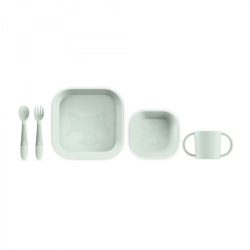 Σετ φαγητού 5 τεμαχίων Miniland Meal Set Square Mint