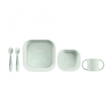 Σετ φαγητού 5 τεμαχίων Miniland Meal Set Square Mint