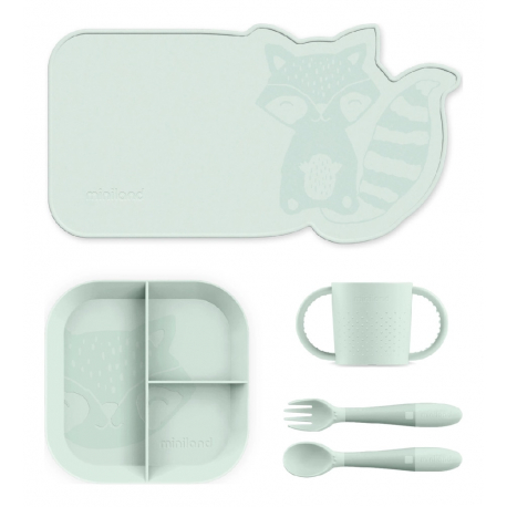 Εκπαιδευτικό σετ φαγητού 5 τεμαχίων Miniland Meal Set Blw Mint