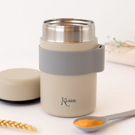 Θερμός φαγητού Kiokids® με κουταλάκι 500ml Μπεζ