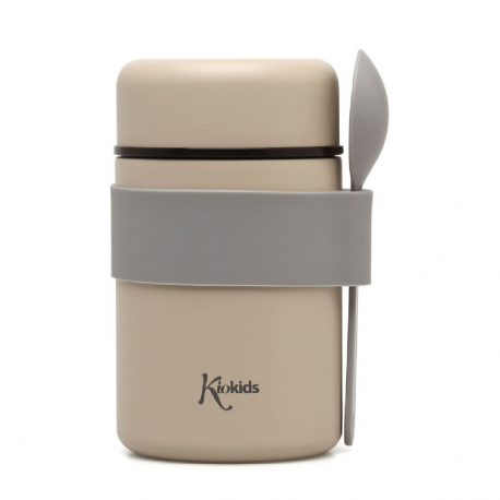 Θερμός φαγητού Kiokids® 500 ml με κουταλάκι Μπεζ