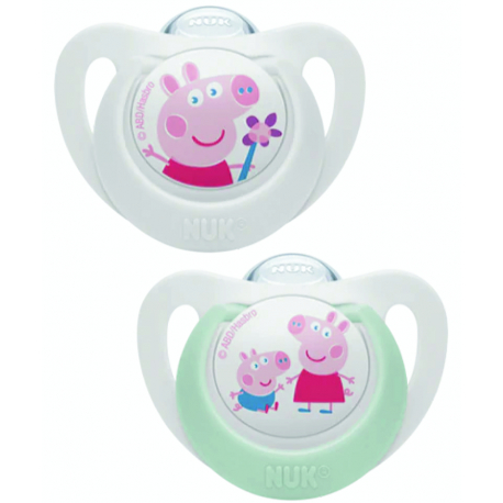 Πιπίλες Nuk® Star Peppa Pig μέγεθος 2 (6-18M) με θήκη, σετ των 2
