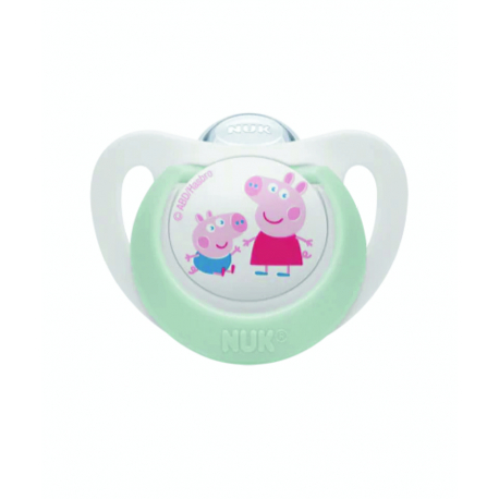 Πιπίλες Nuk® Star Peppa Pig μέγεθος 2 (6-18M) με θήκη, σετ των 2