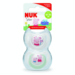 Πιπίλες Nuk® Star Peppa Pig μέγεθος 3 (18-36M) με θήκη, σετ των 2