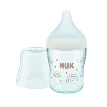 Μπιμπερό γυάλινο Nuk® Perfect Match Rainbow με δείκτη θερμοκρασίας 120ml 0m+