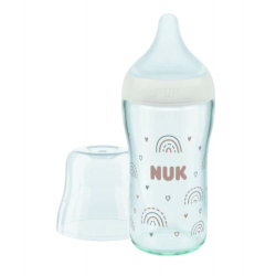 Μπιμπερό γυάλινο Nuk® Perfect Match Rainbow με δείκτη θερμοκρασίας 230ml 3m+