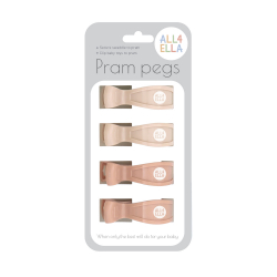 Κλιπ καροτσιού All4Ella Cream & Peach σετ των 4