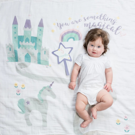 Κουβέρτα φωτογράφισης και κάρτες Milestones Lulujo baby Something Magical