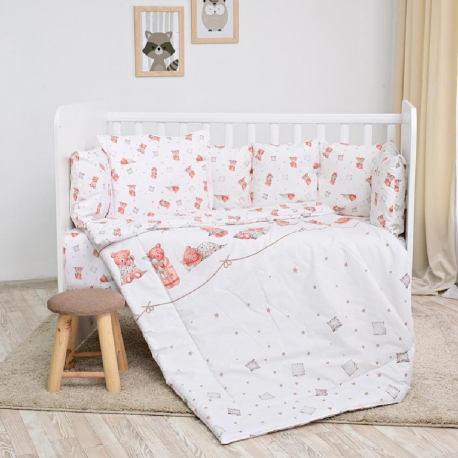 Προίκα Ranforce 5 τεμαχίων LoreLLi® Bears and Pillows Beige