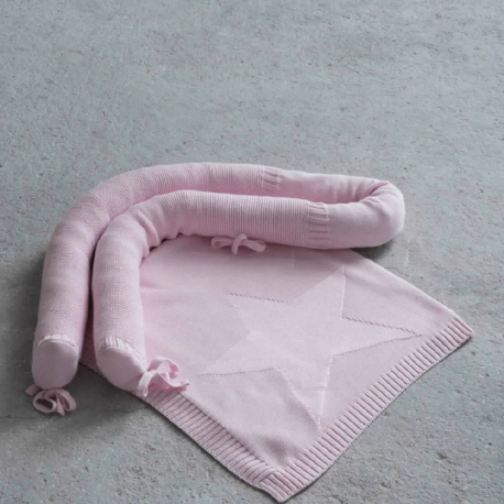Σετ πάντα και κουβερτα βαμβακερή λίκνου Nima Bebe Hoodoo Pink 75 x 90 cm