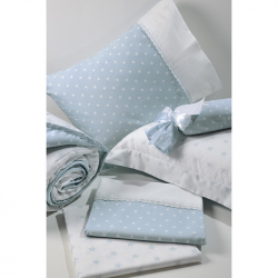 Σεντόνια DOWN TOWN BABY Star White - Ciel 125 x 175 cm σετ των 3