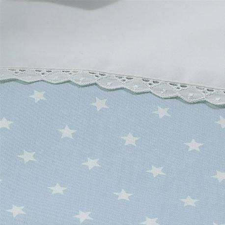 Σεντόνια DOWN TOWN BABY Star White - Ciel 125 x 175 cm σετ των 3