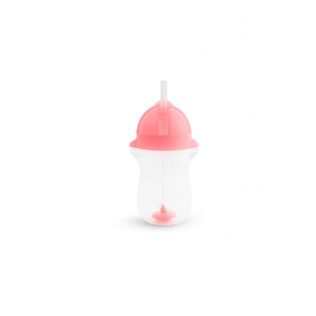 Παιδικό ποτήρι με καλαμάκι Munchkin Tip &amp; Sip Tall 296ml Ροζ