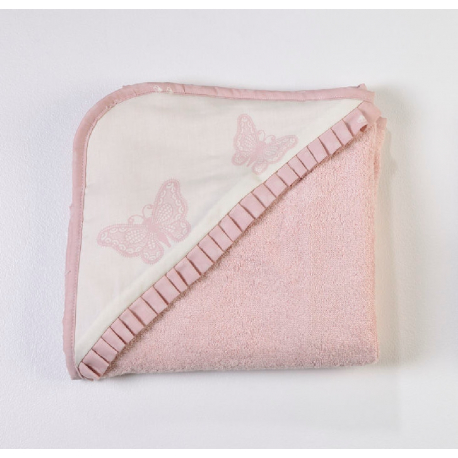 Κάπα - μπουρνούζι bamboo DOWN TOWN BABY Butterfly με πιετάκι 75 x 75 cm