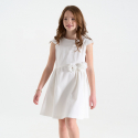 Okaidi Robe chic uni fleurs en detail blanc Fille