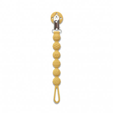 Κλιπ πιπίλας από σιλικόνη Lorelli Natural Yellow