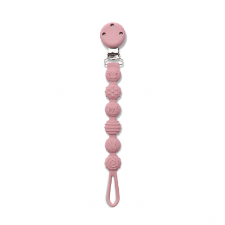 Κλιπ πιπίλας από σιλικόνη Lorelli Natural Deep Pink