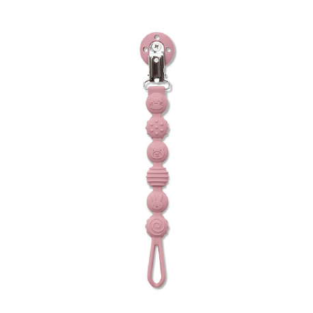Κλιπ πιπίλας από σιλικόνη Lorelli Natural Deep Pink