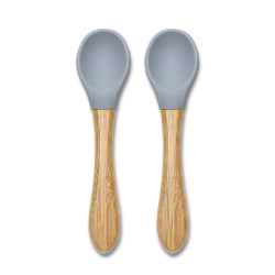 Σετ 2 κουτάλια από σιλικόνη και bamboo Natural Grey