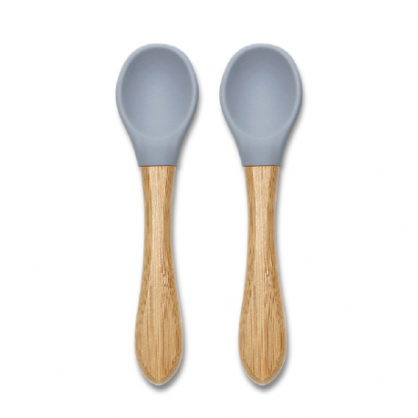 Σετ 2 κουτάλια από σιλικόνη και bamboo Natural Grey