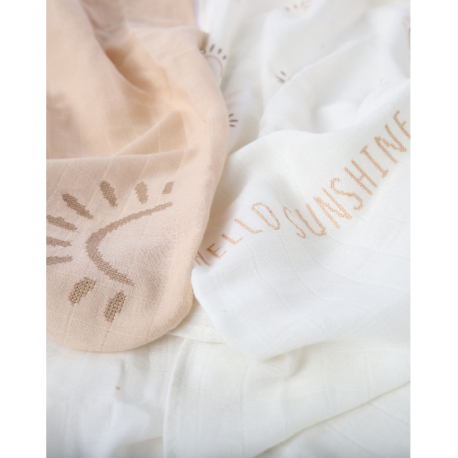 Πάνες βαμβακερής μουσελίνας Minene Μπεζ σετ των 3